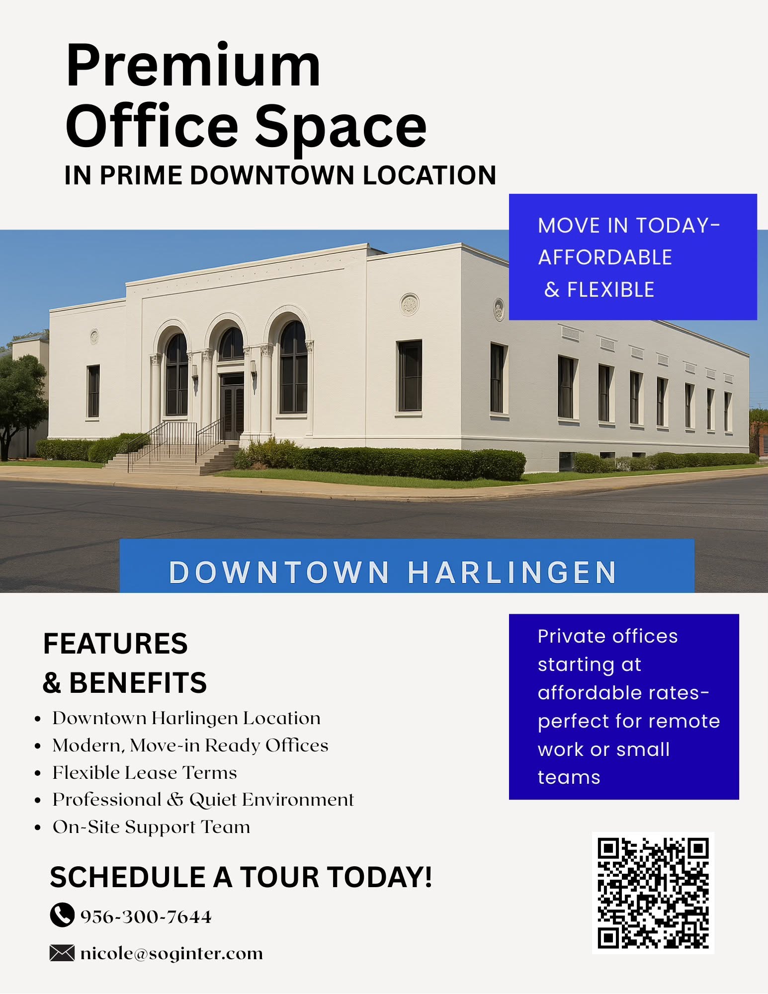 The Historic Post Office — premium office space at 221 E. Van Buren Ave., Harlingen